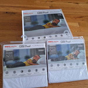 Bob's Goof Proof QUEEN Mattress Protector Total Encasement + 2 Pillow PROTECTORS
